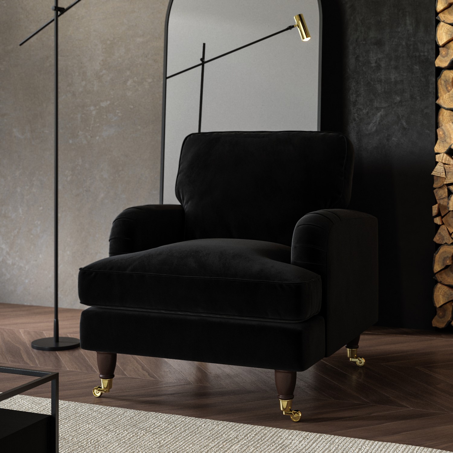 Read more about Black velvet armchair payton